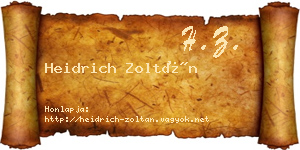 Heidrich Zoltán névjegykártya
